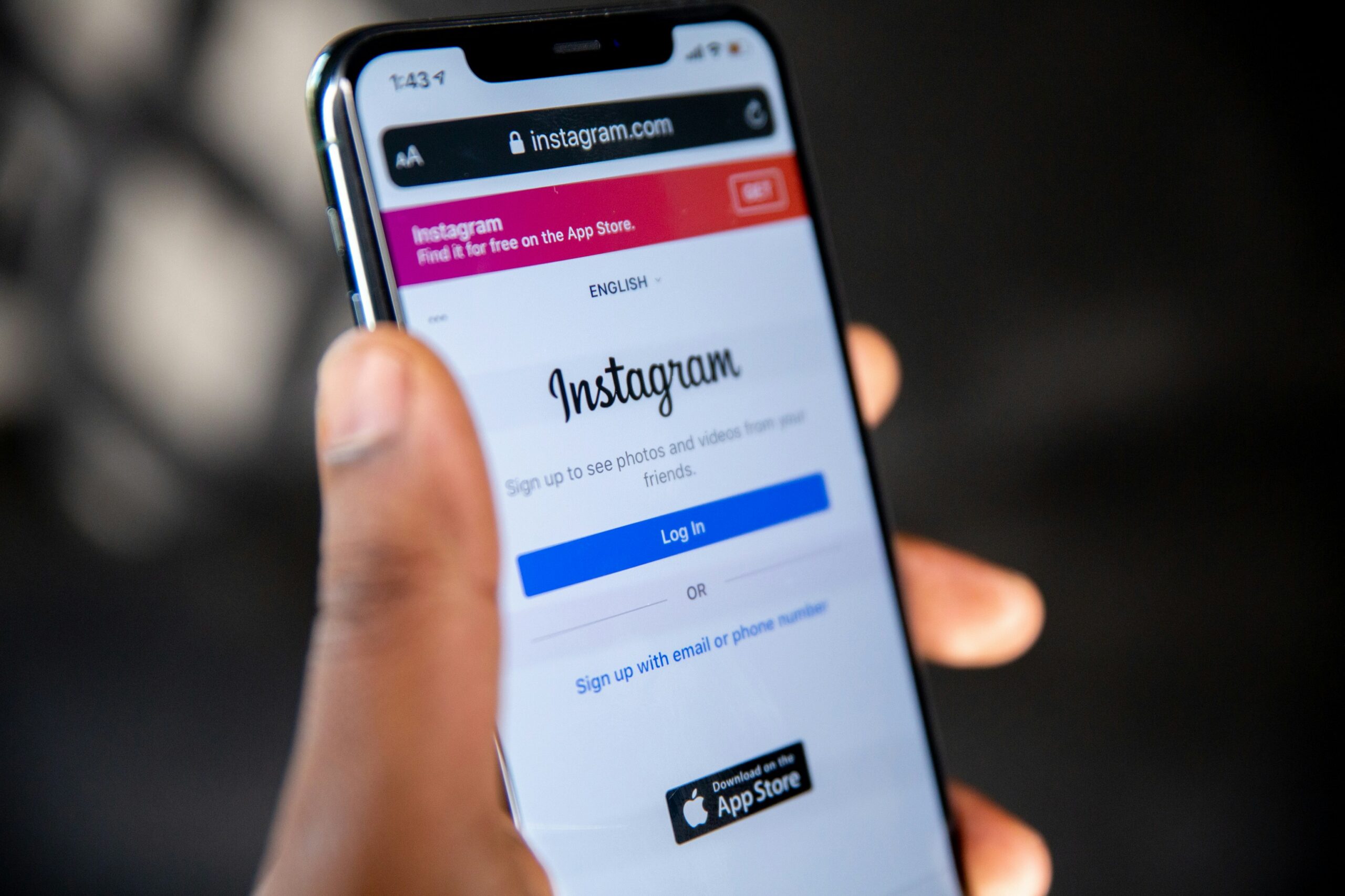 Instagram on phone
